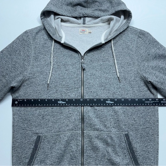 Faherty Full Zip Hoodie Mens Size Medium Gray Cotton Fleece Lined Huckberry - Picture 7 of 13